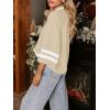 imageCicy Bell Womens Oversized Sweater 34 Sleeve Mock Neck Color Block Chunky Knit Sweaters Casual Fall Pullover TopsBeige