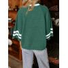 imageCicy Bell Womens Oversized Sweater 34 Sleeve Mock Neck Color Block Chunky Knit Sweaters Casual Fall Pullover TopsGreen
