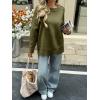imageCicy Bell Womens Oversized Sweaters Casual Long Sleeve Knit Pullover Tops Crewneck Trendy Slouchy Fall Tunic TopsArmy Green