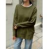 imageCicy Bell Womens Oversized Sweaters Casual Long Sleeve Knit Pullover Tops Crewneck Trendy Slouchy Fall Tunic TopsArmy Green