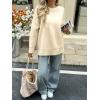 imageCicy Bell Womens Oversized Sweaters Casual Long Sleeve Knit Pullover Tops Crewneck Trendy Slouchy Fall Tunic TopsBeige