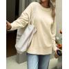 imageCicy Bell Womens Oversized Sweaters Casual Long Sleeve Knit Pullover Tops Crewneck Trendy Slouchy Fall Tunic TopsBeige