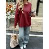 imageCicy Bell Womens Oversized Sweaters Casual Long Sleeve Knit Pullover Tops Crewneck Trendy Slouchy Fall Tunic TopsBurgundy