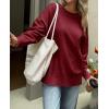 imageCicy Bell Womens Oversized Sweaters Casual Long Sleeve Knit Pullover Tops Crewneck Trendy Slouchy Fall Tunic TopsBurgundy