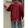 imageCicy Bell Womens Oversized Sweaters Casual Long Sleeve Knit Pullover Tops Crewneck Trendy Slouchy Fall Tunic TopsBurgundy