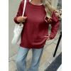 imageCicy Bell Womens Oversized Sweaters Casual Long Sleeve Knit Pullover Tops Crewneck Trendy Slouchy Fall Tunic TopsBurgundy