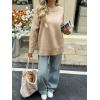imageCicy Bell Womens Oversized Sweaters Casual Long Sleeve Knit Pullover Tops Crewneck Trendy Slouchy Fall Tunic TopsKhaki