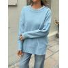 imageCicy Bell Womens Oversized Sweaters Casual Long Sleeve Knit Pullover Tops Crewneck Trendy Slouchy Fall Tunic TopsLight Blue