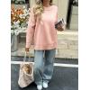 imageCicy Bell Womens Oversized Sweaters Casual Long Sleeve Knit Pullover Tops Crewneck Trendy Slouchy Fall Tunic TopsLight Pink