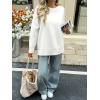 imageCicy Bell Womens Oversized Sweaters Casual Long Sleeve Knit Pullover Tops Crewneck Trendy Slouchy Fall Tunic TopsWhite