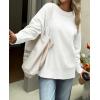 imageCicy Bell Womens Oversized Sweaters Casual Long Sleeve Knit Pullover Tops Crewneck Trendy Slouchy Fall Tunic TopsWhite