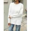 imageCicy Bell Womens Oversized Sweaters Casual Long Sleeve Knit Pullover Tops Crewneck Trendy Slouchy Fall Tunic TopsWhite