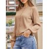 imageCicy Bell Womens Puff Long Sleeve Cardigan Sweater Lightweight Button Down Ribbed Knit Fall Casual Loose Fit TopsApricot
