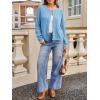 imageCicy Bell Womens Puff Long Sleeve Cardigan Sweater Lightweight Button Down Ribbed Knit Fall Casual Loose Fit TopsBlue