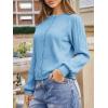 imageCicy Bell Womens Puff Long Sleeve Cardigan Sweater Lightweight Button Down Ribbed Knit Fall Casual Loose Fit TopsBlue