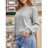 imageCicy Bell Womens Puff Long Sleeve Cardigan Sweater Lightweight Button Down Ribbed Knit Fall Casual Loose Fit TopsGrey