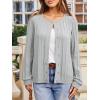 imageCicy Bell Womens Puff Long Sleeve Cardigan Sweater Lightweight Button Down Ribbed Knit Fall Casual Loose Fit TopsGrey