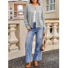 imageCicy Bell Womens Puff Long Sleeve Cardigan Sweater Lightweight Button Down Ribbed Knit Fall Casual Loose Fit TopsGrey