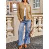 imageCicy Bell Womens Puff Long Sleeve Cardigan Sweater Lightweight Button Down Ribbed Knit Fall Casual Loose Fit TopsKhaki
