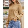 imageCicy Bell Womens Puff Long Sleeve Cardigan Sweater Lightweight Button Down Ribbed Knit Fall Casual Loose Fit TopsKhaki
