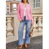 imageCicy Bell Womens Puff Long Sleeve Cardigan Sweater Lightweight Button Down Ribbed Knit Fall Casual Loose Fit TopsPink