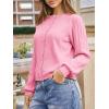 imageCicy Bell Womens Puff Long Sleeve Cardigan Sweater Lightweight Button Down Ribbed Knit Fall Casual Loose Fit TopsPink