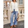 imageCicy Bell Womens Puff Long Sleeve Cardigan Sweater Lightweight Button Down Ribbed Knit Fall Casual Loose Fit TopsWhite