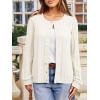 imageCicy Bell Womens Puff Long Sleeve Cardigan Sweater Lightweight Button Down Ribbed Knit Fall Casual Loose Fit TopsWhite