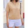 imageCicy Bell Womens Short Sleeve Sweater Casual Loose Fit Crewneck Tops Fall Dressy Pullovers Shirts Khaki
