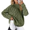 imageCicy Bell Womens Oversized Cable Knit Sweaters Long Sleeve Crewneck Chunky Loose Fit Pullover TopsArmy Green
