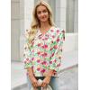 imageCicy Bell Womens Floral Print Button Down Shirts Trendy Casual 34 Puff Sleeve Blouse Boho Peter Pan Collar Tops