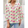 imageCicy Bell Womens Floral Print Button Down Shirts Trendy Casual 34 Puff Sleeve Blouse Boho Peter Pan Collar Tops