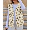 imageCicy Bell Womens Fuzzy Fleece Vest Fall Floral Sleeveless Sherpa Jacket Lightweight Button Down Warm Outerwear with PocketsApricot