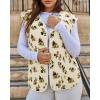 imageCicy Bell Womens Fuzzy Fleece Vest Fall Floral Sleeveless Sherpa Jacket Lightweight Button Down Warm Outerwear with PocketsApricot