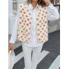 imageCicy Bell Womens Fuzzy Fleece Vest Fall Floral Sleeveless Sherpa Jacket Lightweight Button Down Warm Outerwear with PocketsBeige