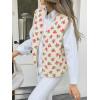 imageCicy Bell Womens Fuzzy Fleece Vest Fall Floral Sleeveless Sherpa Jacket Lightweight Button Down Warm Outerwear with PocketsBeige