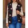 imageCicy Bell Womens Fuzzy Fleece Vest Fall Floral Sleeveless Sherpa Jacket Lightweight Button Down Warm Outerwear with PocketsCoffee