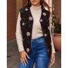 imageCicy Bell Womens Fuzzy Fleece Vest Fall Floral Sleeveless Sherpa Jacket Lightweight Button Down Warm Outerwear with PocketsCoffee