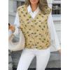 imageCicy Bell Womens Fuzzy Fleece Vest Fall Floral Sleeveless Sherpa Jacket Lightweight Button Down Warm Outerwear with PocketsKhaki