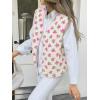 imageCicy Bell Womens Fuzzy Fleece Vest Fall Floral Sleeveless Sherpa Jacket Lightweight Button Down Warm Outerwear with PocketsWhite