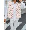 imageCicy Bell Womens Fuzzy Fleece Vest Fall Floral Sleeveless Sherpa Jacket Lightweight Button Down Warm Outerwear with PocketsWhite