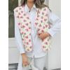 imageCicy Bell Womens Fuzzy Fleece Vest Fall Floral Sleeveless Sherpa Jacket Lightweight Button Down Warm Outerwear with PocketsWhite