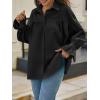 imageCicy Bell Womens Oversized Button Down Shirts Long Ruffle Sleeve Pleated Babydoll Blouses Trendy Casual TopsBlack