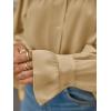imageCicy Bell Womens Oversized Button Down Shirts Long Ruffle Sleeve Pleated Babydoll Blouses Trendy Casual TopsKhaki