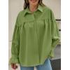 imageCicy Bell Womens Oversized Button Down Shirts Long Ruffle Sleeve Pleated Babydoll Blouses Trendy Casual TopsOlive Green
