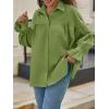 imageCicy Bell Womens Oversized Button Down Shirts Long Ruffle Sleeve Pleated Babydoll Blouses Trendy Casual TopsOlive Green