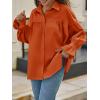imageCicy Bell Womens Oversized Button Down Shirts Long Ruffle Sleeve Pleated Babydoll Blouses Trendy Casual TopsOrangered