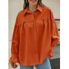 imageCicy Bell Womens Oversized Button Down Shirts Long Ruffle Sleeve Pleated Babydoll Blouses Trendy Casual TopsOrangered