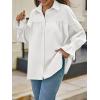 imageCicy Bell Womens Oversized Button Down Shirts Long Ruffle Sleeve Pleated Babydoll Blouses Trendy Casual TopsWhite