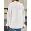 imageCicy Bell Womens Oversized Button Down Shirts Long Ruffle Sleeve Pleated Babydoll Blouses Trendy Casual TopsWhite